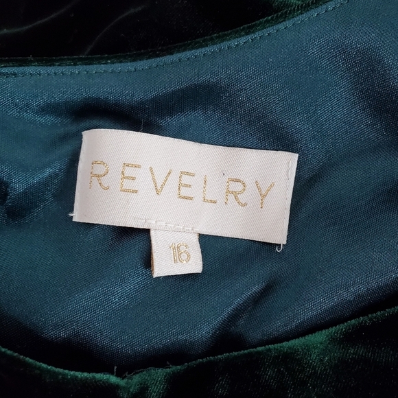 Revelry Cleo Velvet Maxi Dress Size 16 Green Cut Out Stretch Sleeveless Luxe - Picture 14 of 15